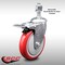 Service Caster 5 Inch SS Red Polyurethane 12mm Threaded Stem Caster with Total Lock Brake SCC-SSTSTTL20S514-PPUB-RED-M1215 - alternate 2